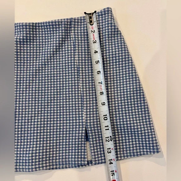 American Eagle Gingham Skort Plaid Navy White Checkered Mini Skirt Shorts Large - Picture 2 of 9
